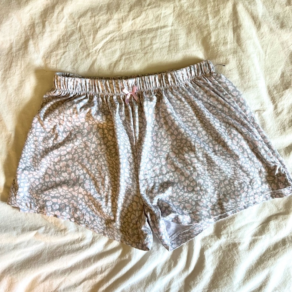 Pink and Gray Cheetah Print PJ Shorts